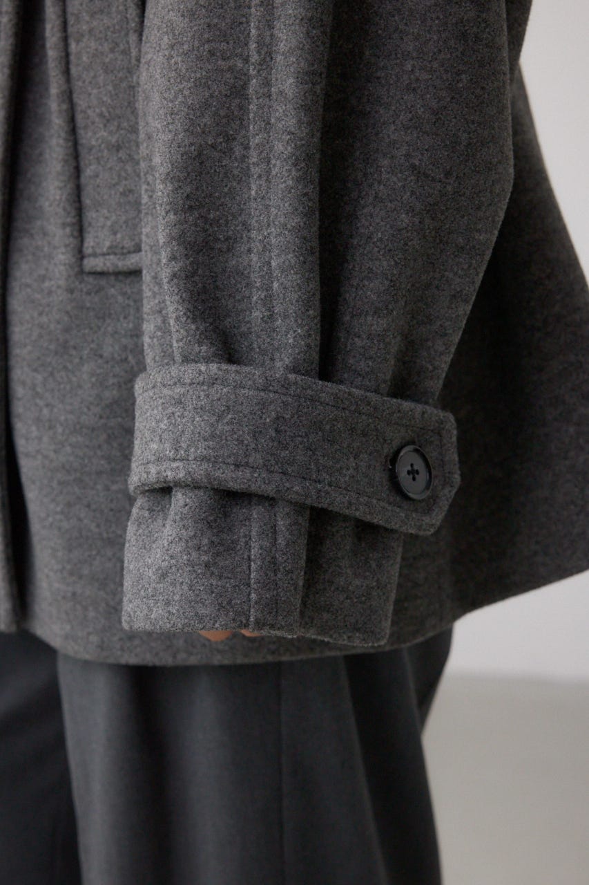 B-HEATスタンドカラーミドルコート T.GRY M
