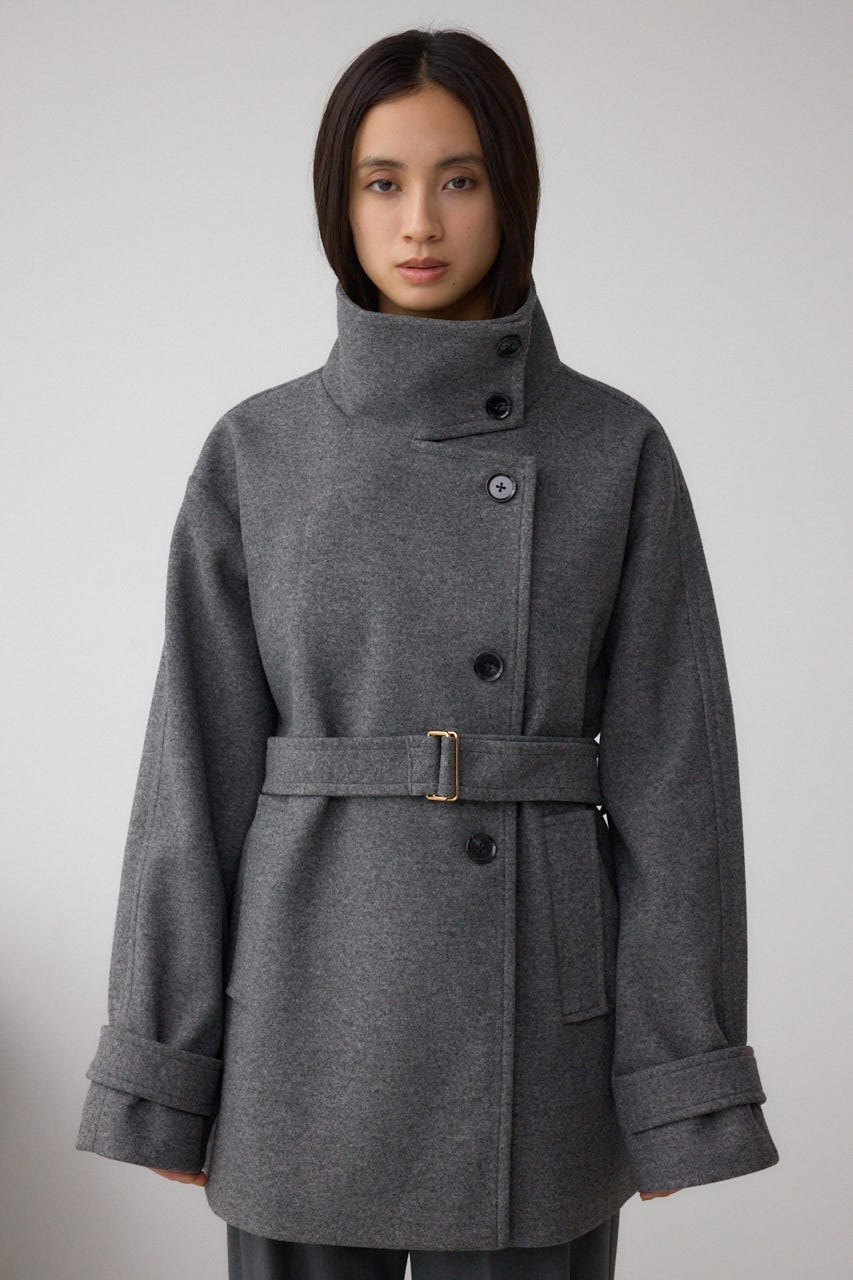 B-HEATスタンドカラーミドルコート T.GRY M