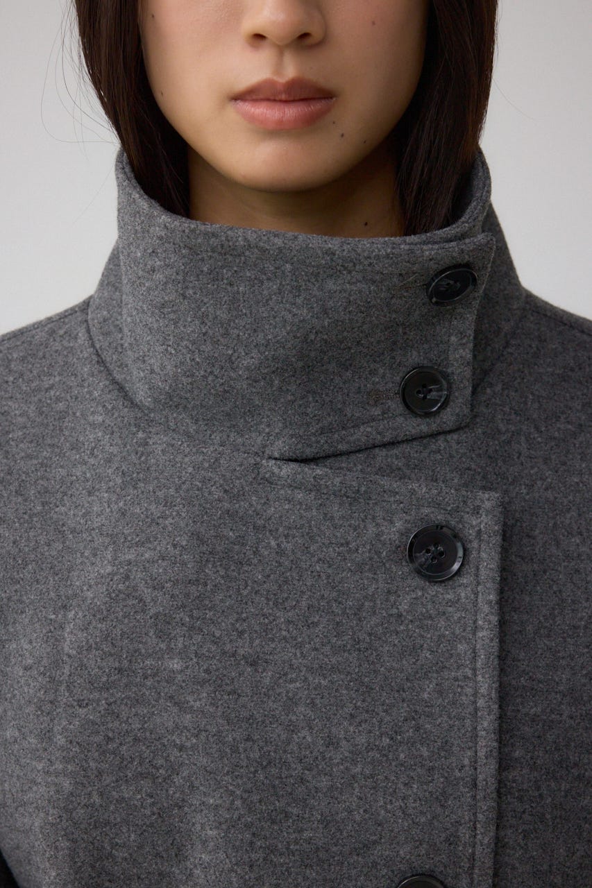 B-HEATスタンドカラーミドルコート T.GRY M