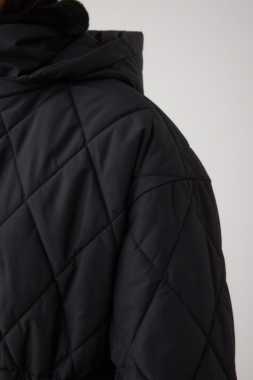 キルティング中綿ミドルコート BLK S