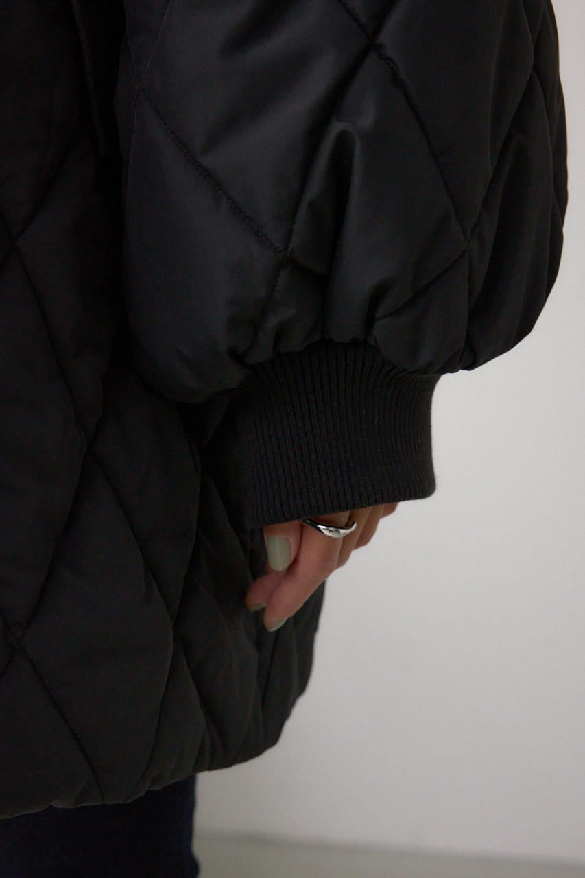 キルティング中綿ミドルコート BLK S