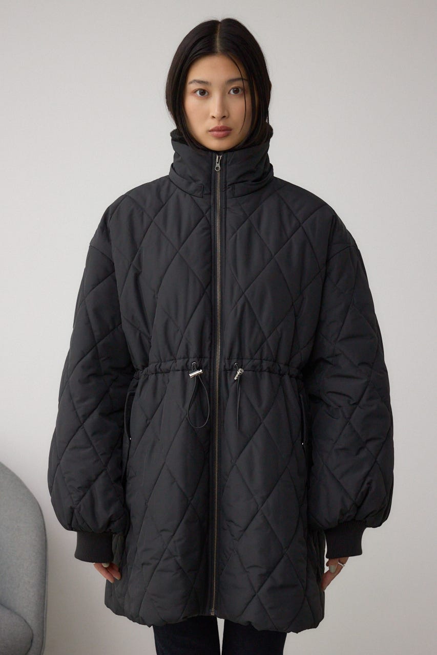 キルティング中綿ミドルコート BLK S