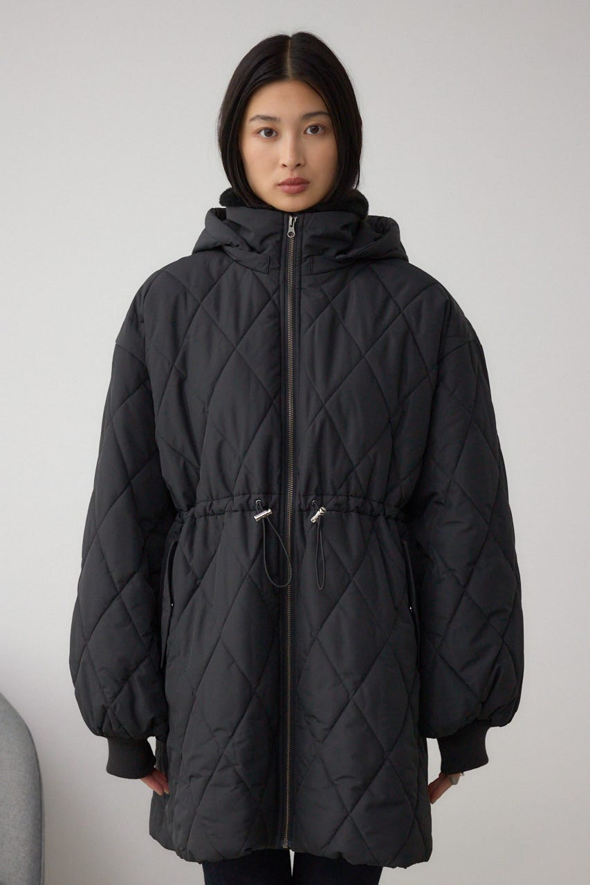 キルティング中綿ミドルコート BLK S