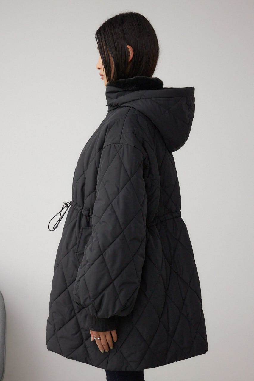 キルティング中綿ミドルコート BLK S