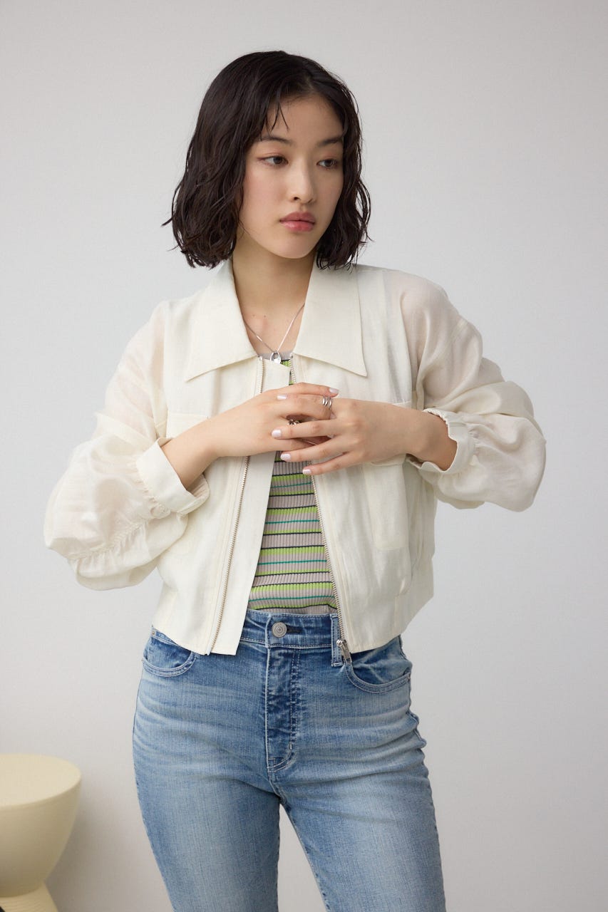 袖ギャザーショートブルゾン IVOY FREE