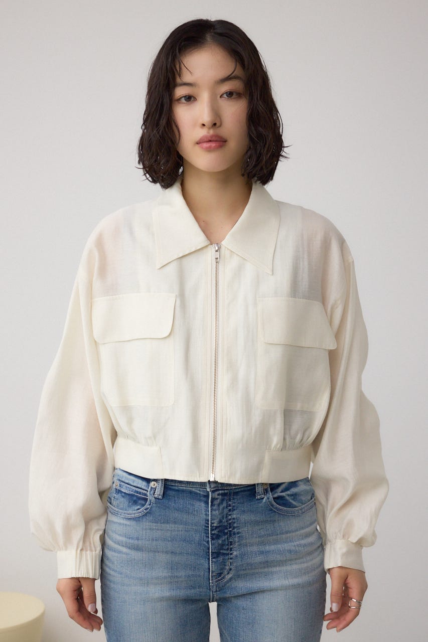 袖ギャザーショートブルゾン IVOY FREE