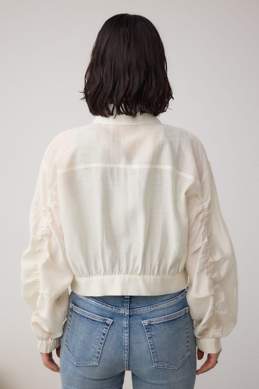 袖ギャザーショートブルゾン IVOY FREE