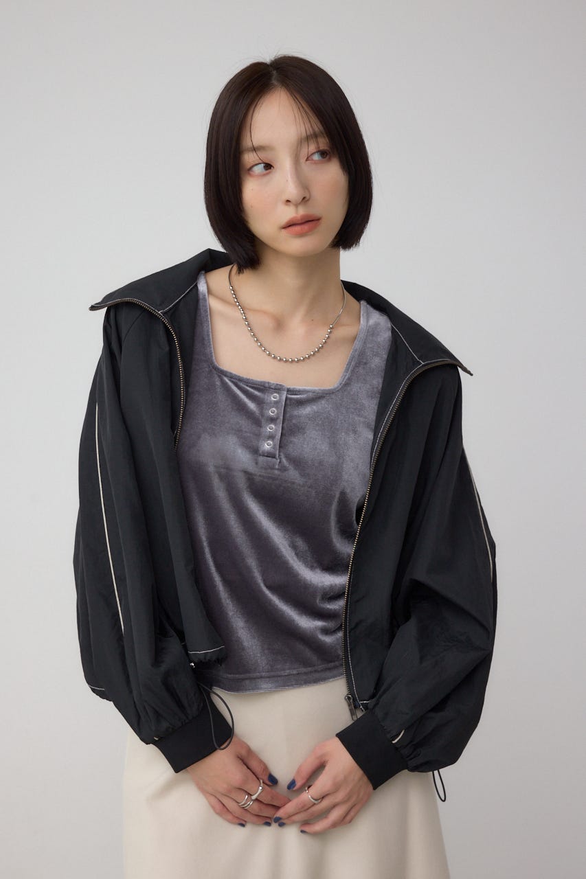 ナイロントラックラインジャケット BLK FREE