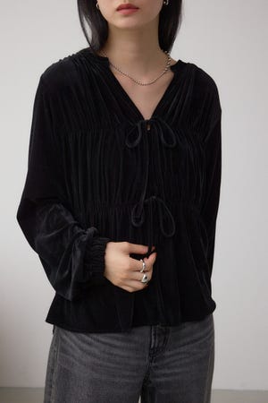 ベロアリボンブラウス