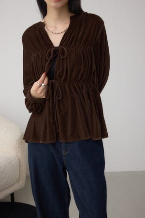 ベロアリボンブラウス
