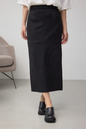 フェイクスエード/フェイクレザータイトスカート