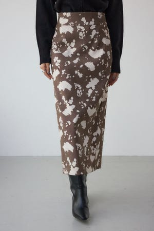 カウ柄ジャガードタイトスカート