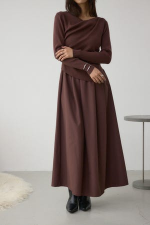 布帛ドッキングドレープニットワンピース