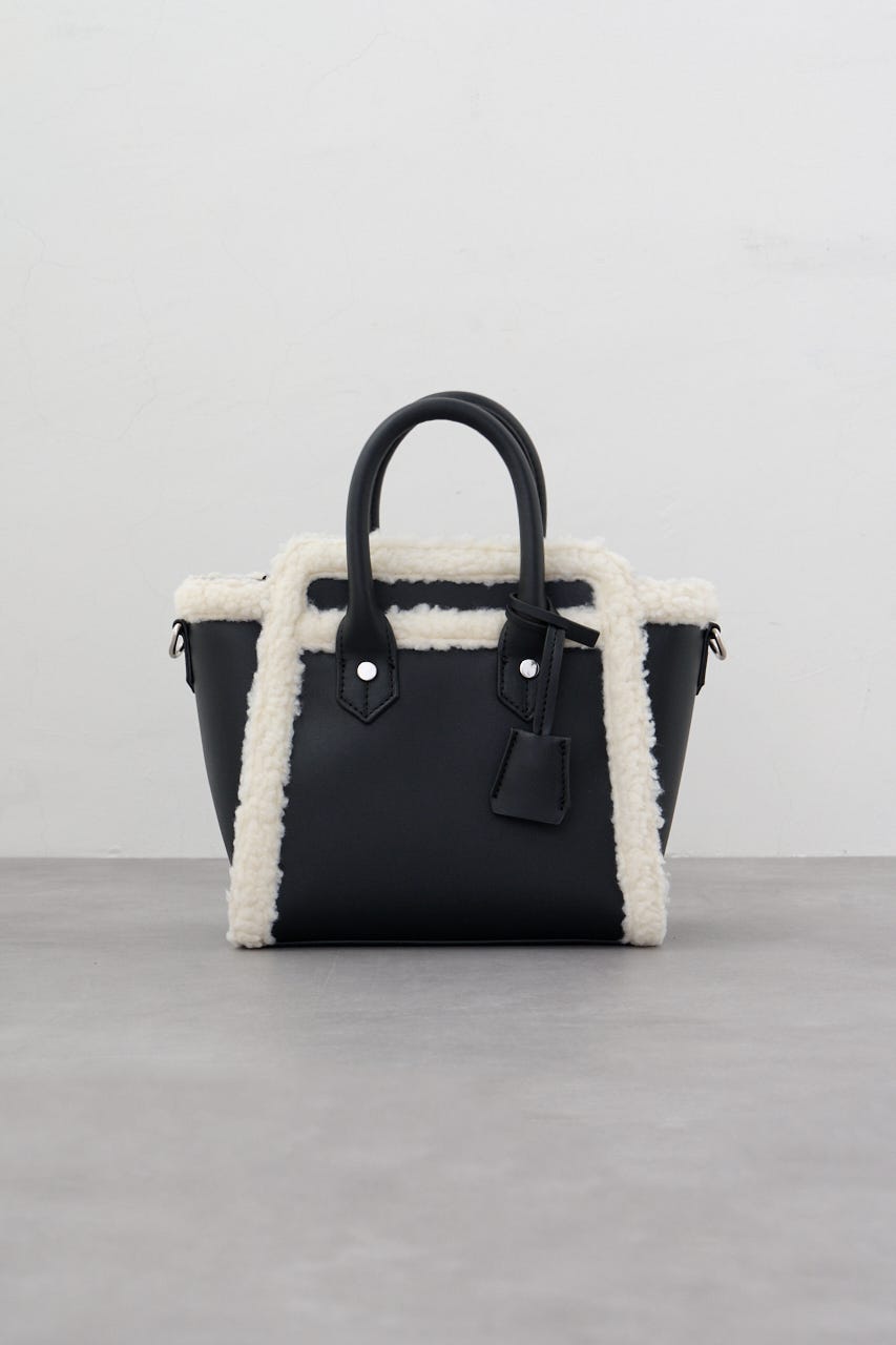 フェイクムートンハンドバッグ BLK FREE
