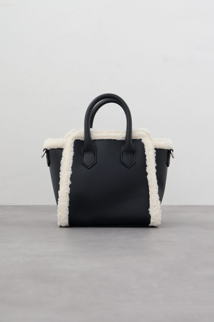 フェイクムートンハンドバッグ BLK FREE