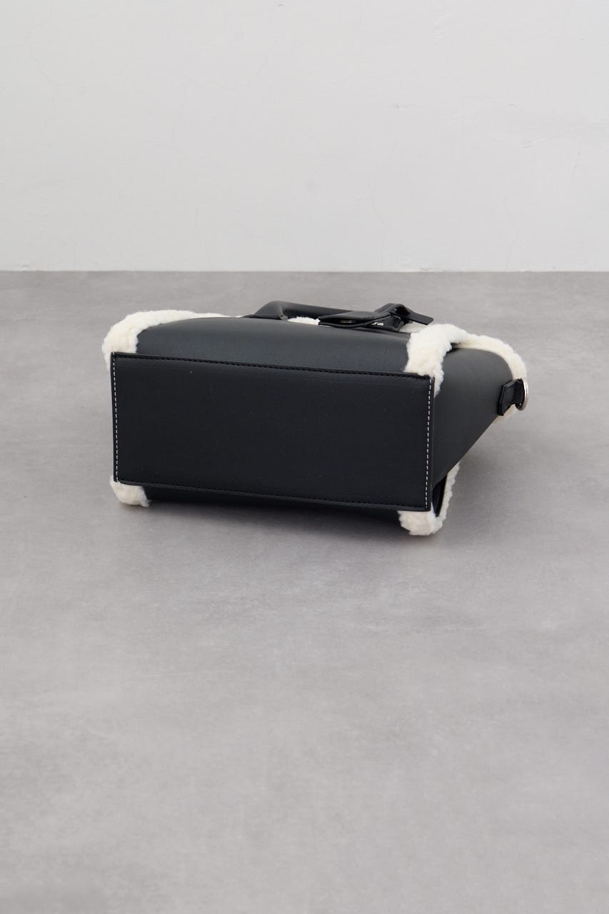 フェイクムートンハンドバッグ BLK FREE