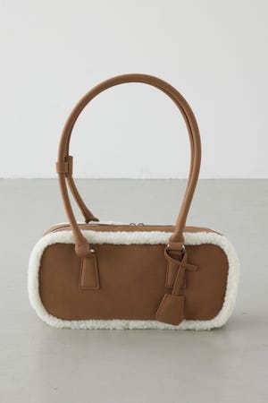 フェイクムートンスクエアトートバッグ