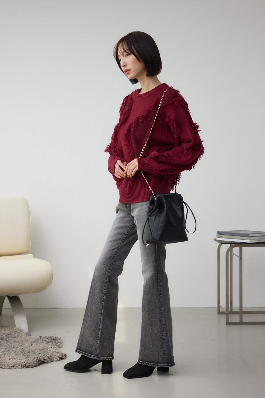 チェーン巾着ショルダーバッグ BLK FREE