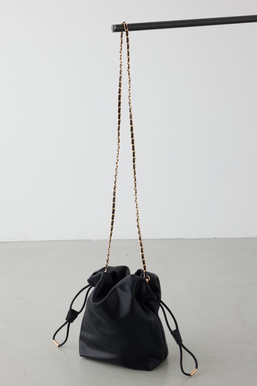 チェーン巾着ショルダーバッグ BLK FREE