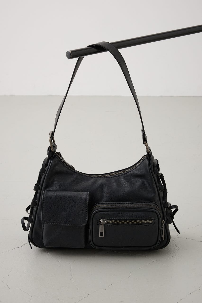 サイドレースアップボックスポケットミニバッグ BLK FREE