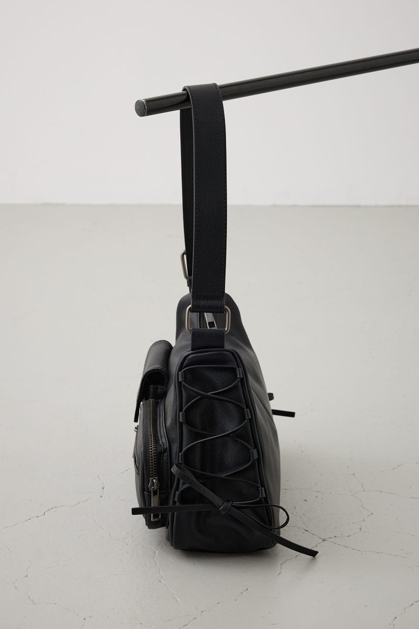 サイドレースアップボックスポケットミニバッグ BLK FREE