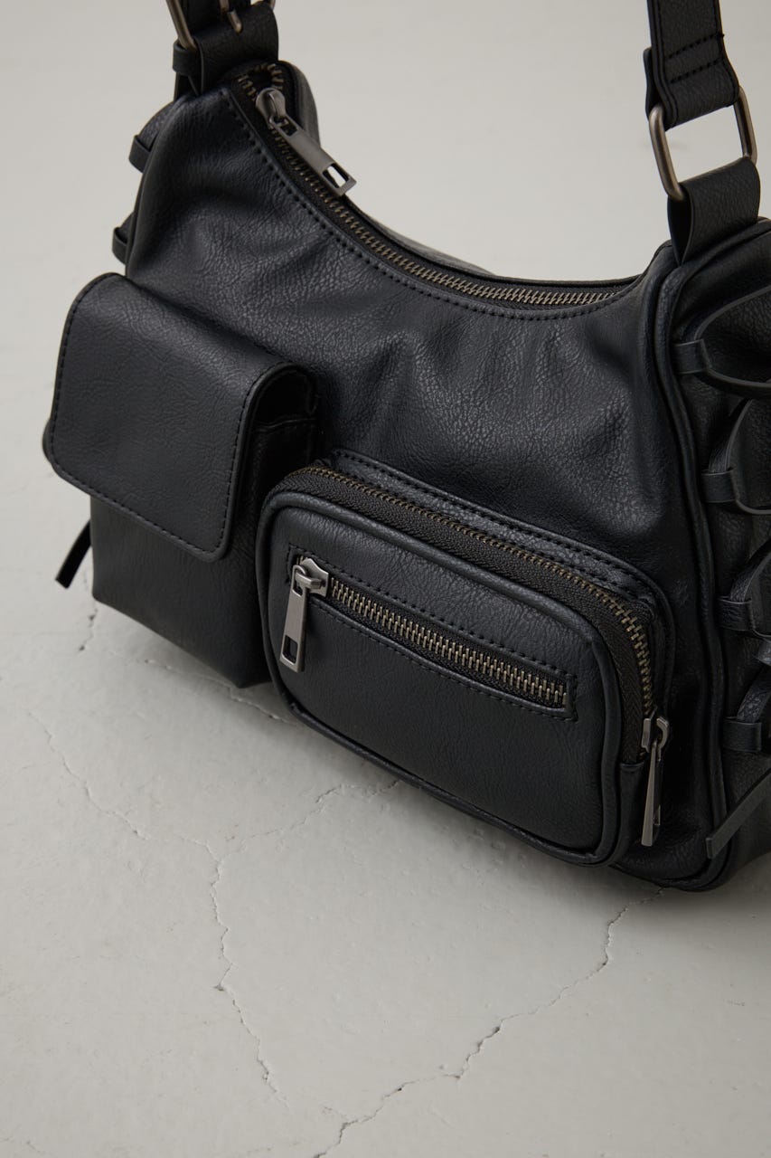 サイドレースアップボックスポケットミニバッグ BLK FREE