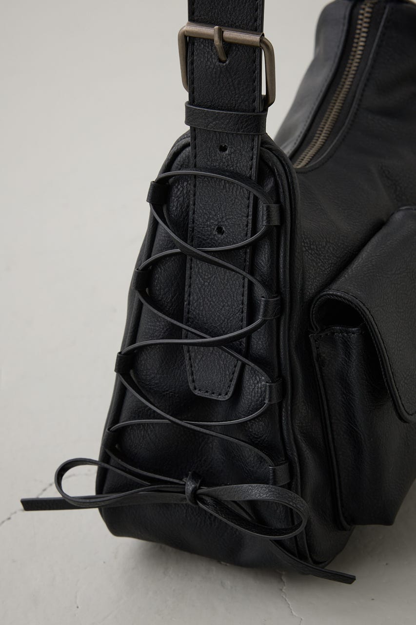 サイドレースアップボックスポケットミニバッグ BLK FREE