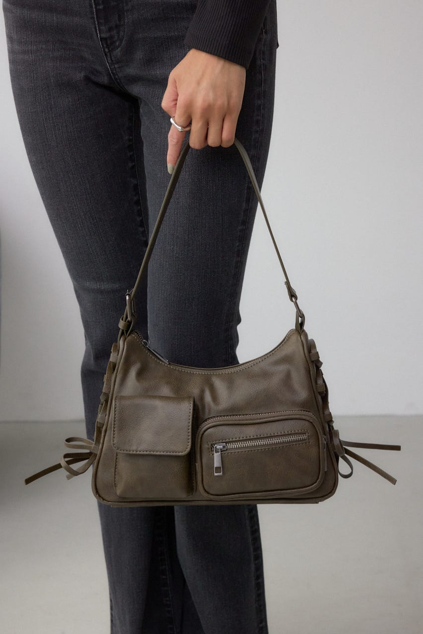 サイドレースアップボックスポケットミニバッグ BRN FREE