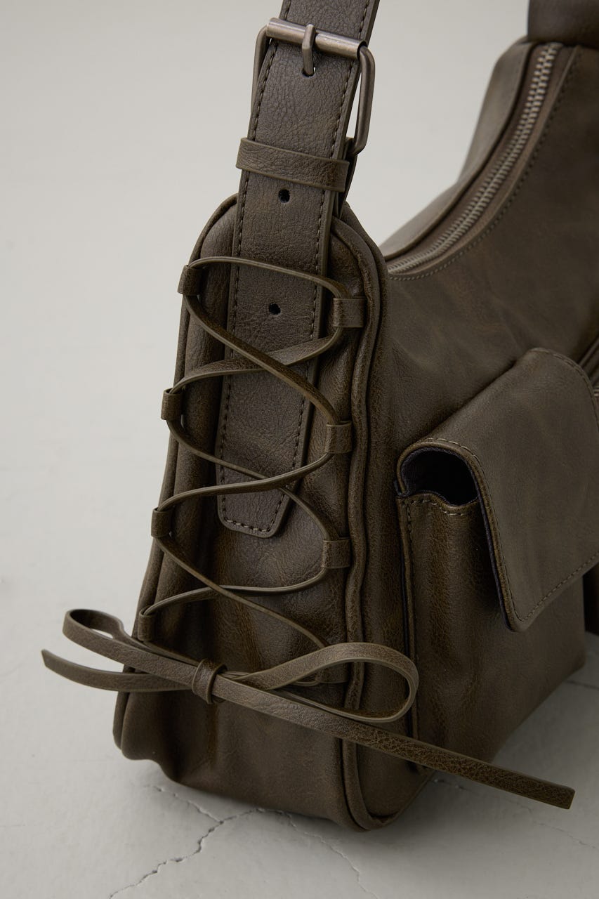 サイドレースアップボックスポケットミニバッグ BRN FREE