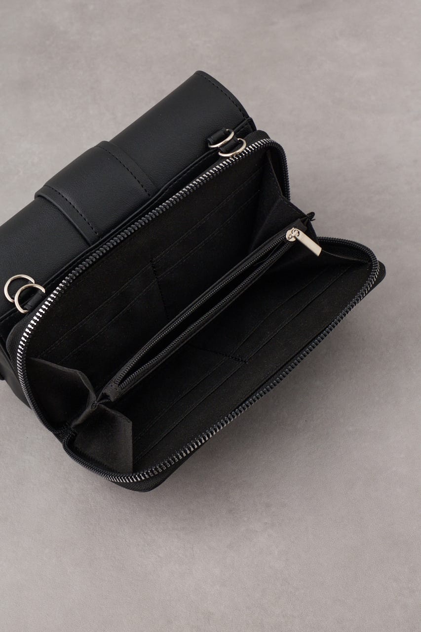 ターンロックフラップウォレットバッグ BLK FREE