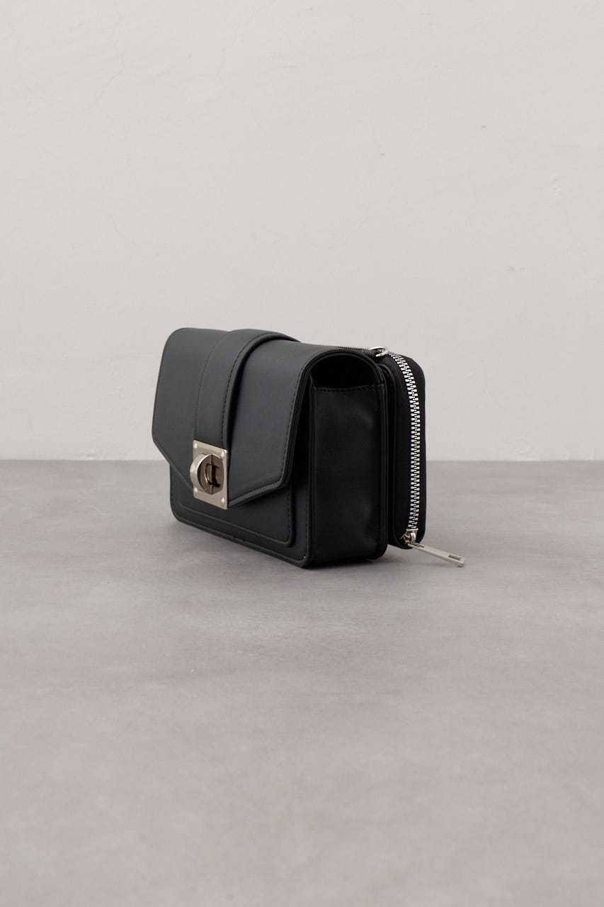 ターンロックフラップウォレットバッグ BLK FREE