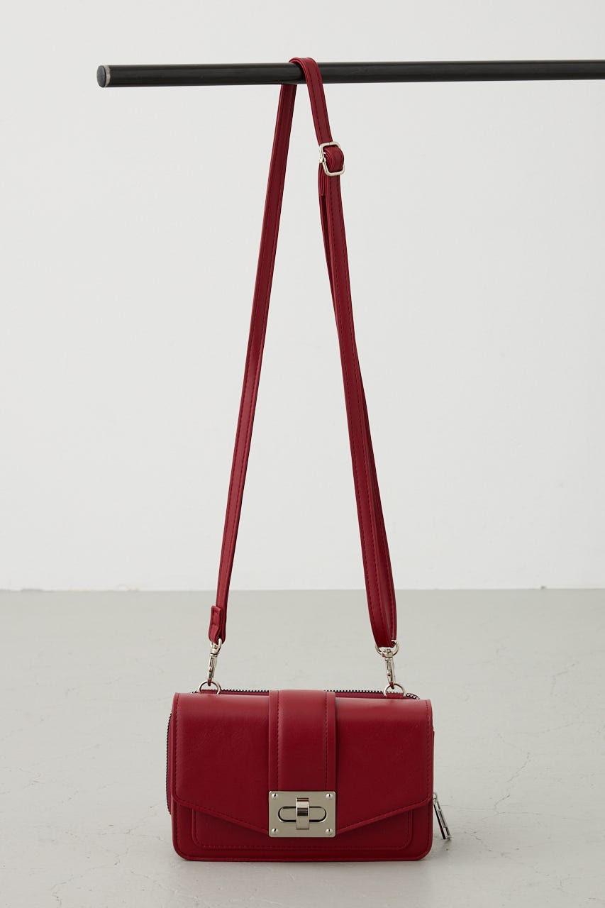 ターンロックフラップウォレットバッグ RED FREE