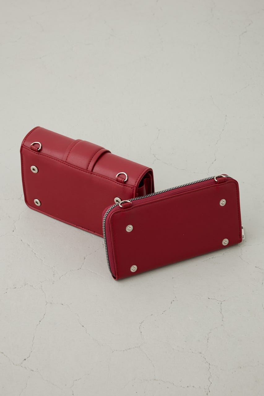 ターンロックフラップウォレットバッグ RED FREE