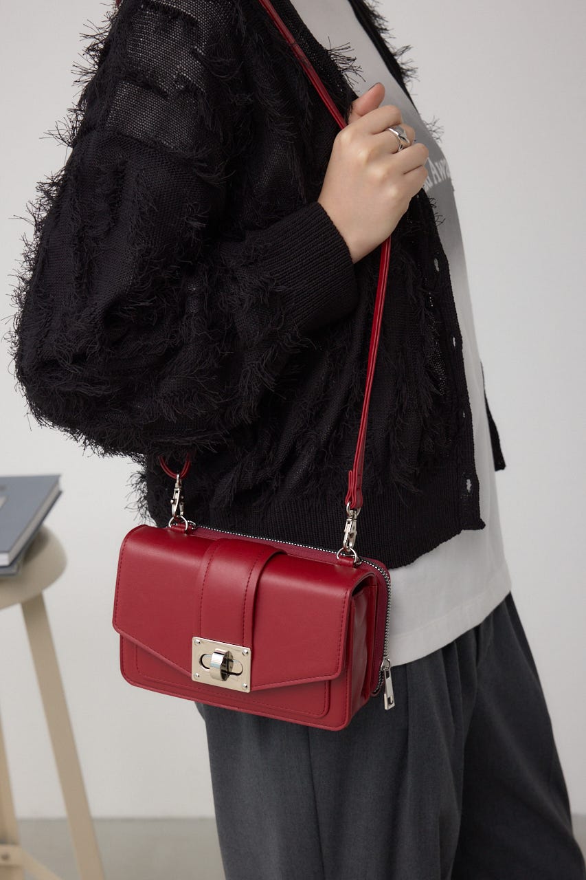 ターンロックフラップウォレットバッグ RED FREE