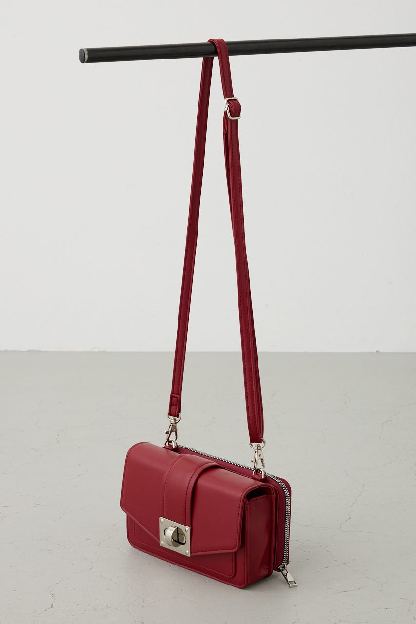 ターンロックフラップウォレットバッグ RED FREE