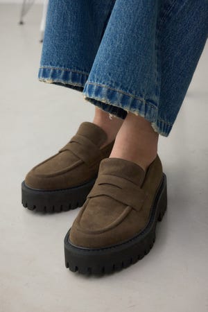 MOUSSY ダークブラウン ローファー 厚底 MOUSSY | PLATFORM ローファー (ローファー・オックスフォード
