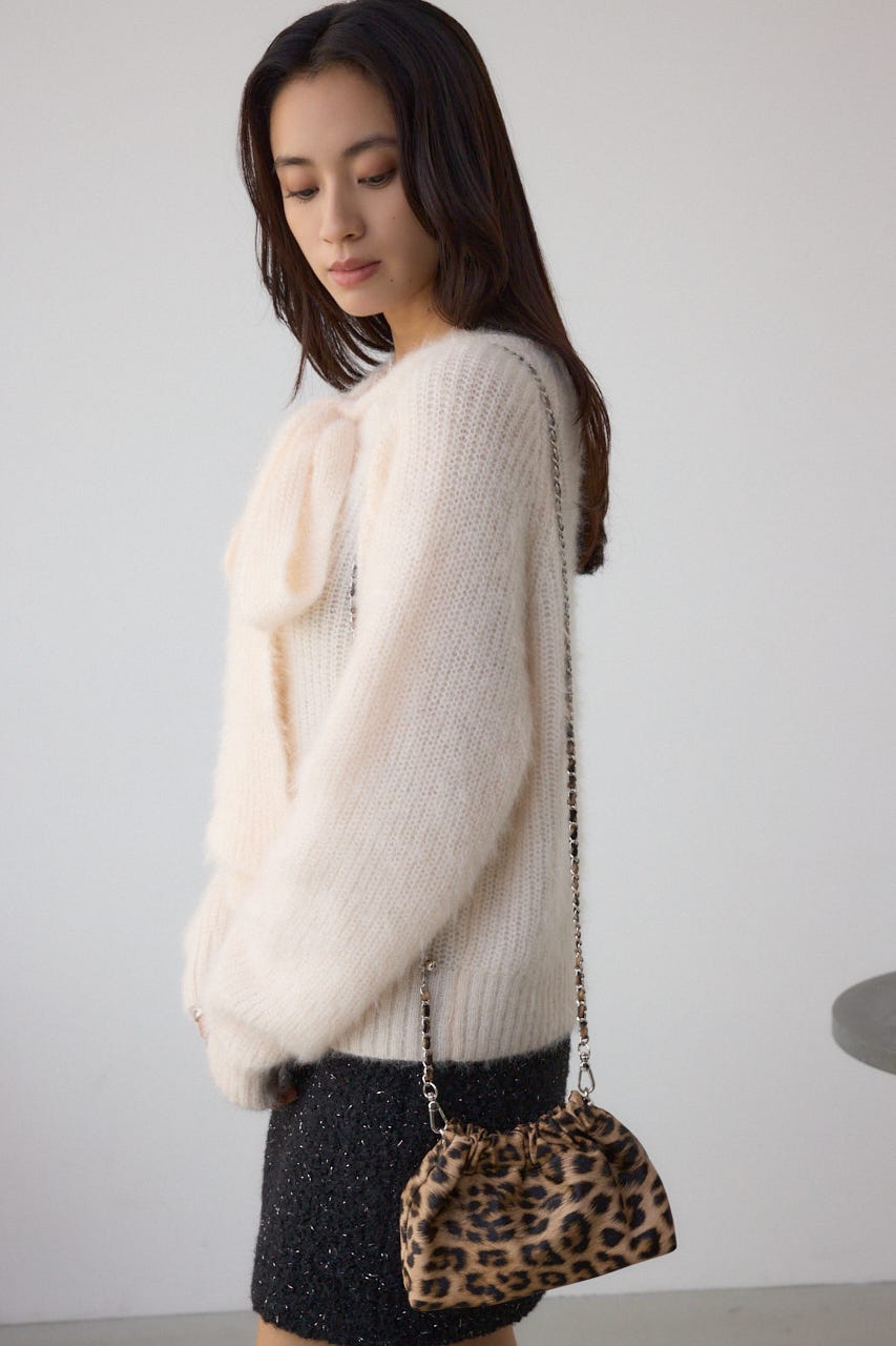 メタルチェーンポシェットバッグ 柄BRN FREE