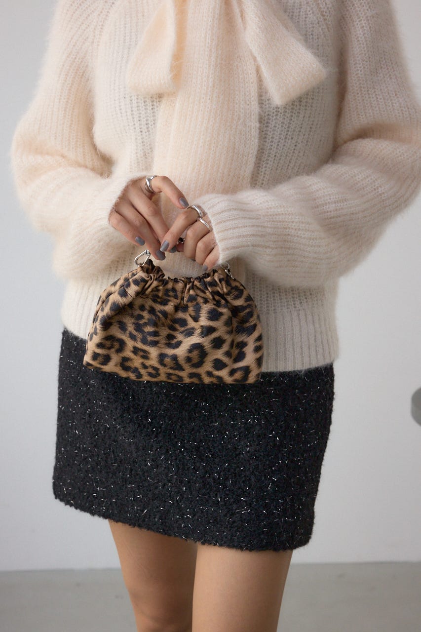 メタルチェーンポシェットバッグ 柄BRN FREE