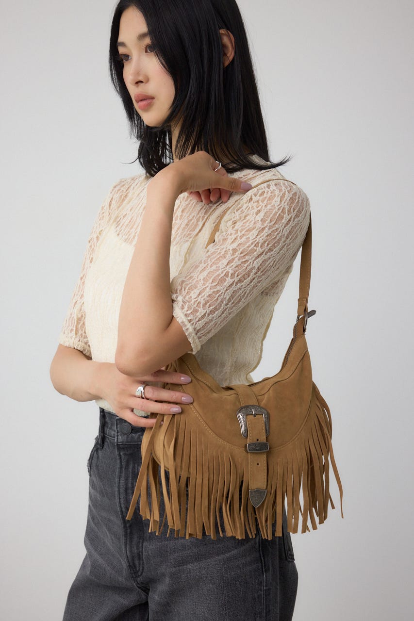 ウエスタンフリンジスエードバッグ BEG FREE
