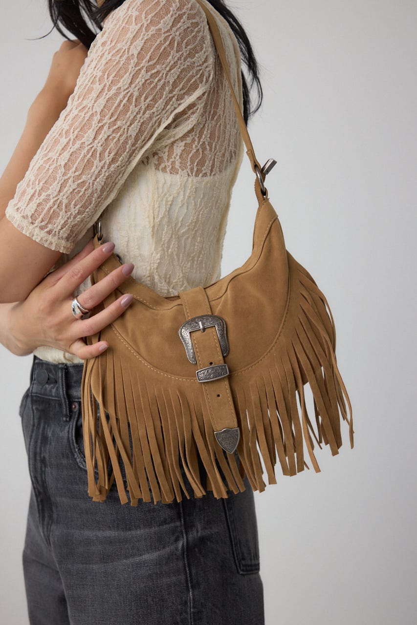 ウエスタンフリンジスエードバッグ BEG FREE