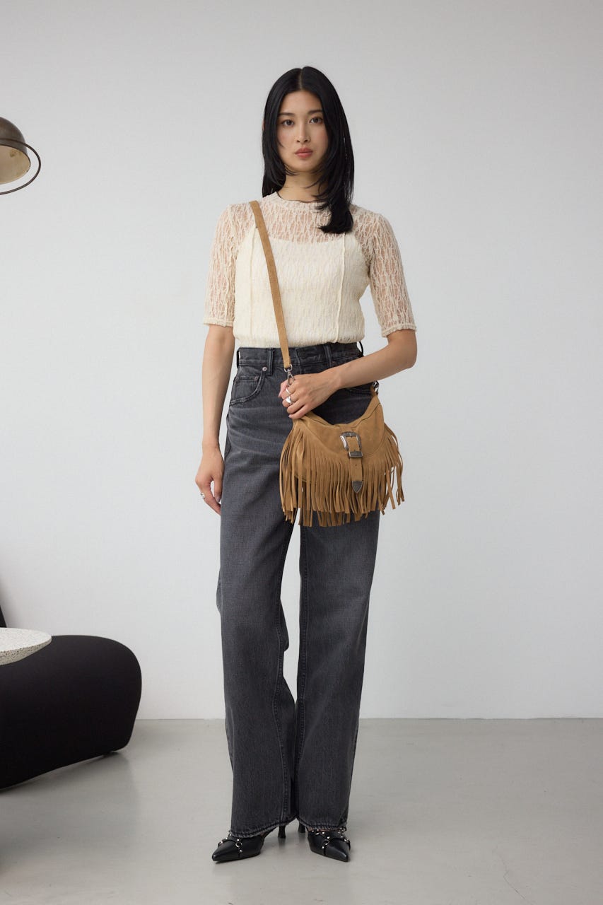 ウエスタンフリンジスエードバッグ BEG FREE