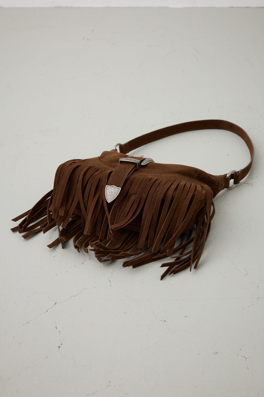 ウエスタンフリンジスエードバッグ BRN FREE
