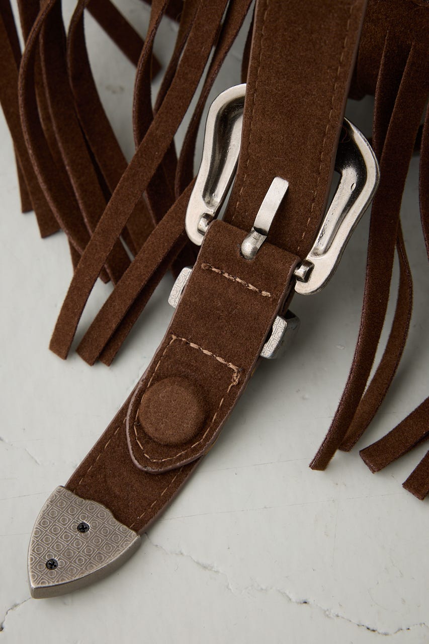 ウエスタンフリンジスエードバッグ BRN FREE