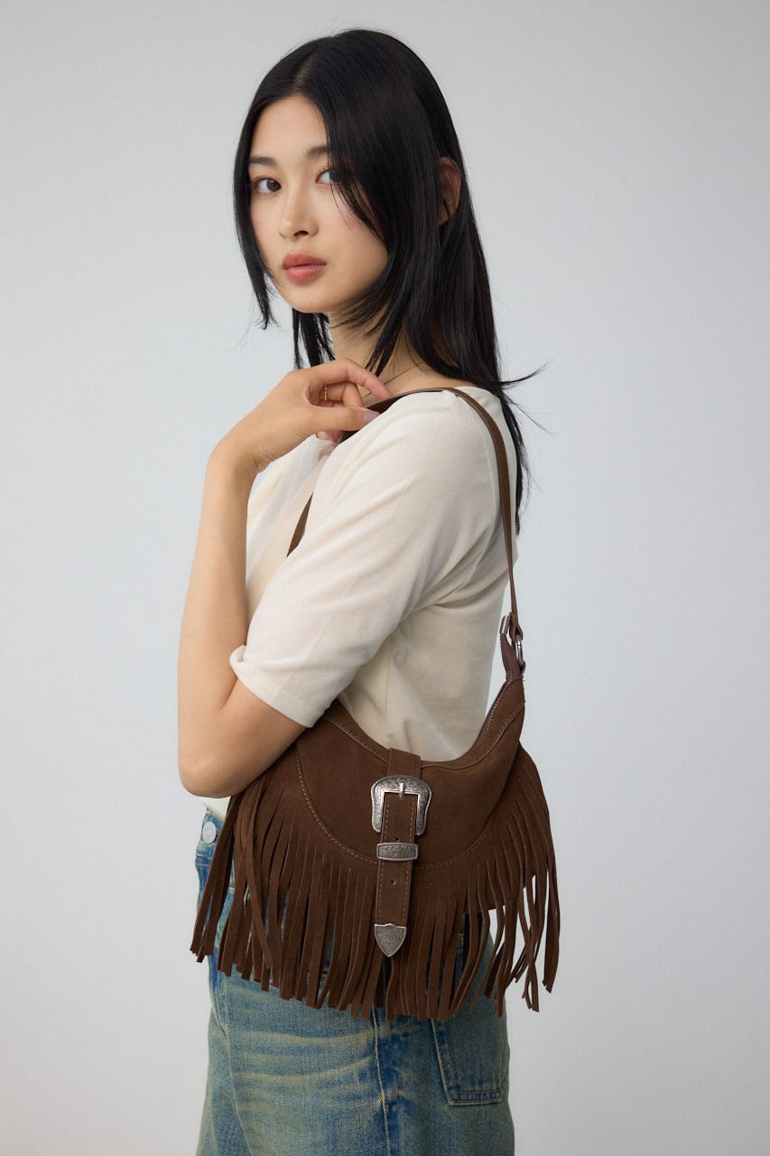 ウエスタンフリンジスエードバッグ BRN FREE