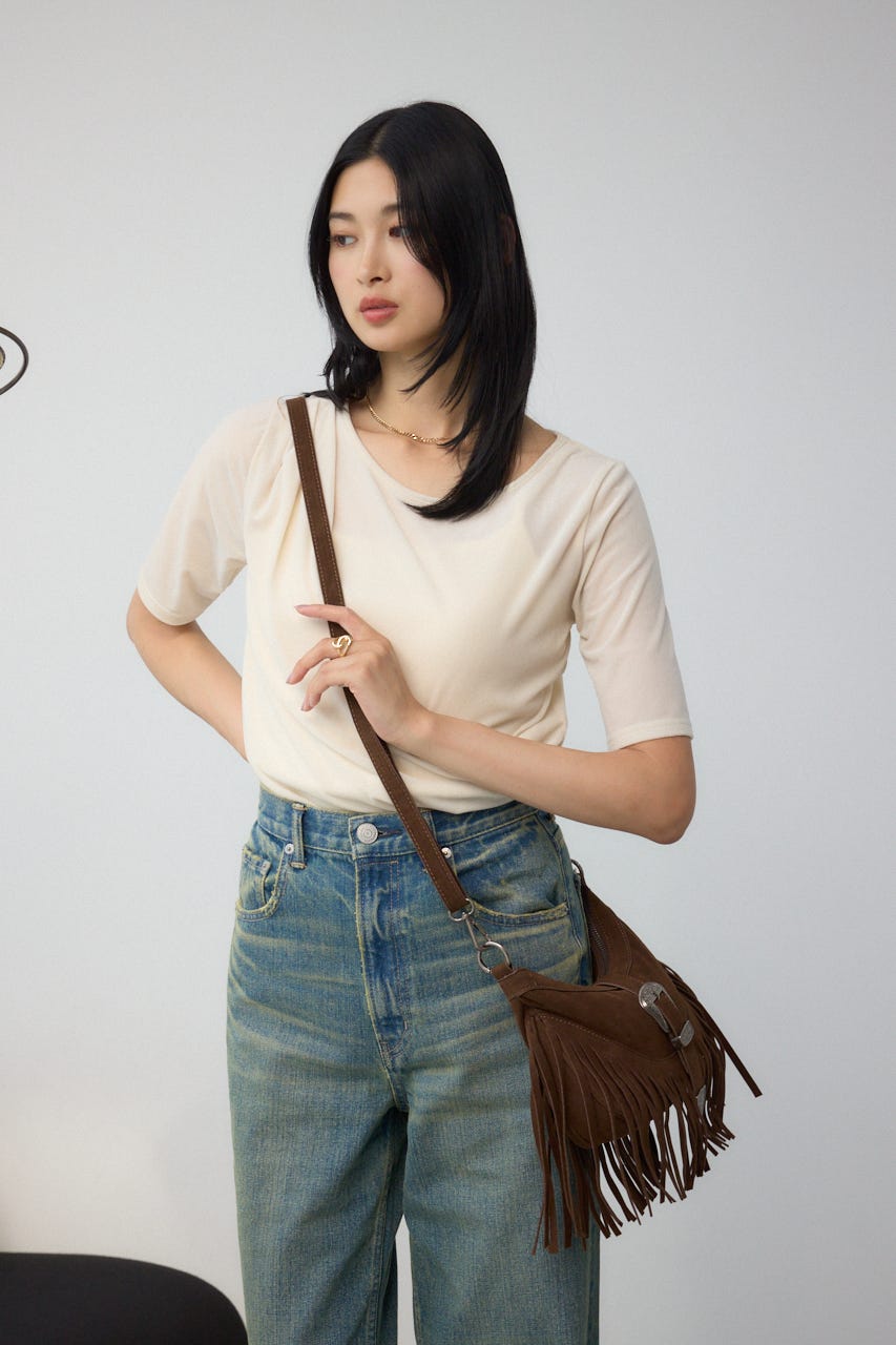 ウエスタンフリンジスエードバッグ BRN FREE