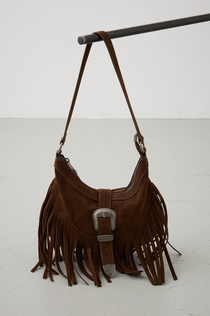 ウエスタンフリンジスエードバッグ BRN FREE