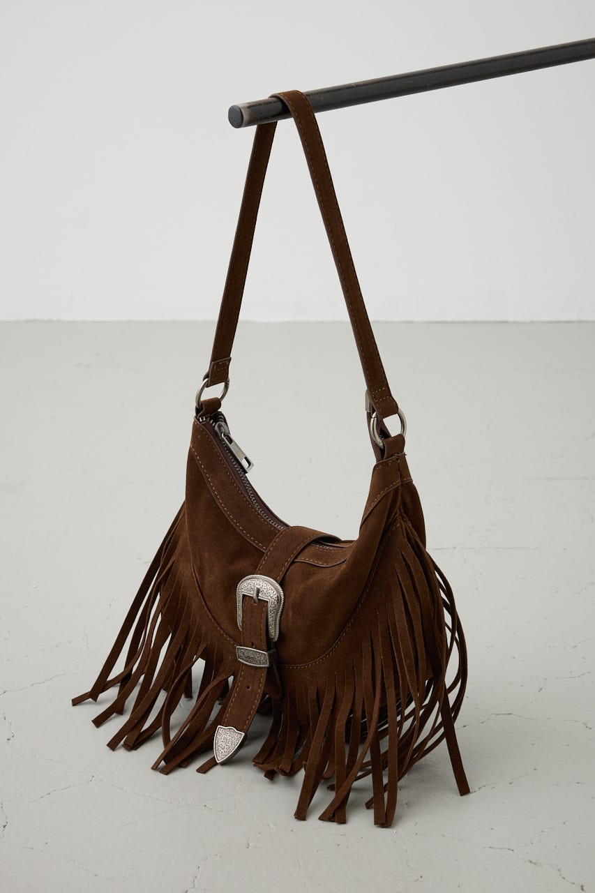 ウエスタンフリンジスエードバッグ BRN FREE