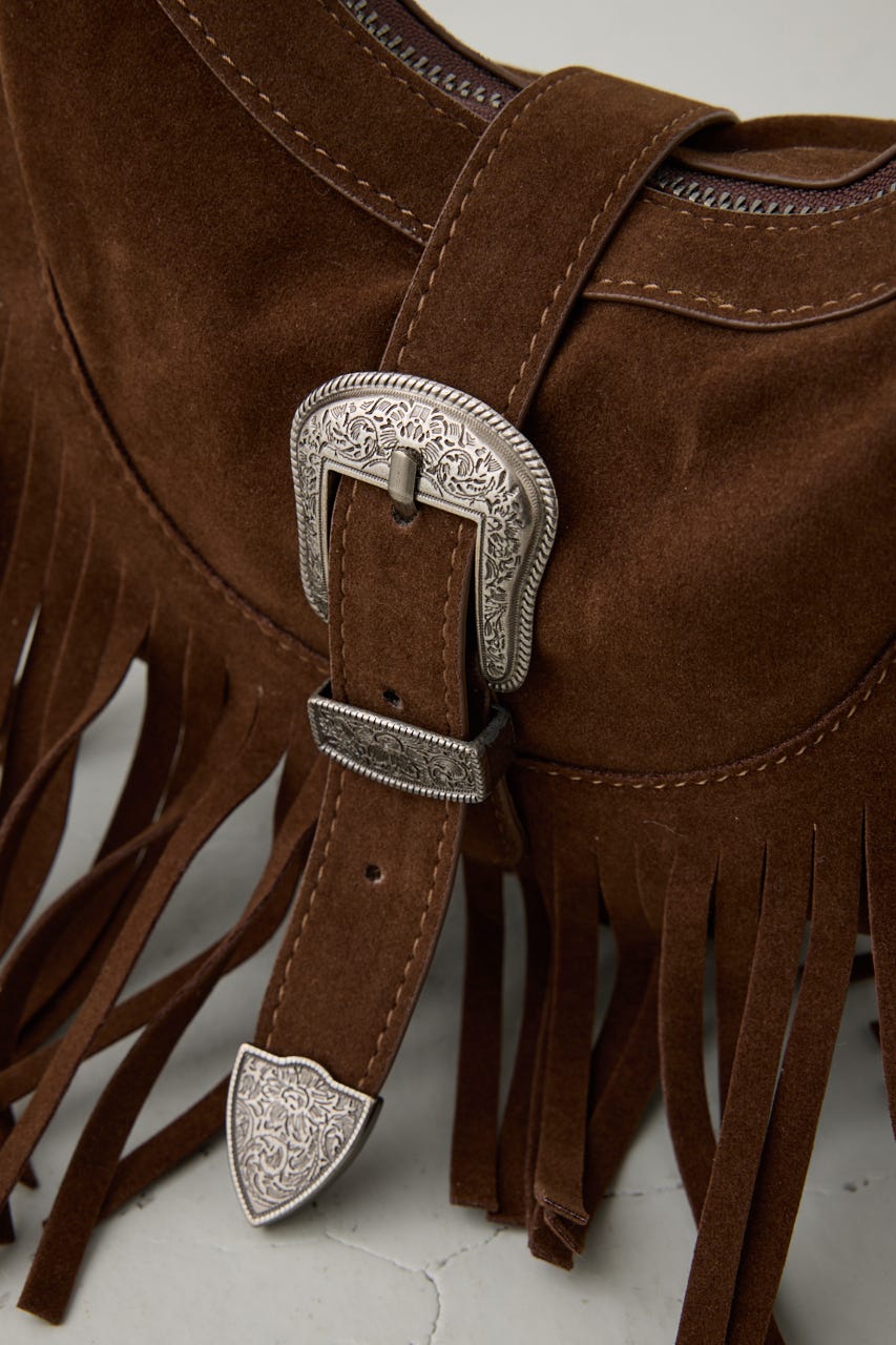 ウエスタンフリンジスエードバッグ BRN FREE