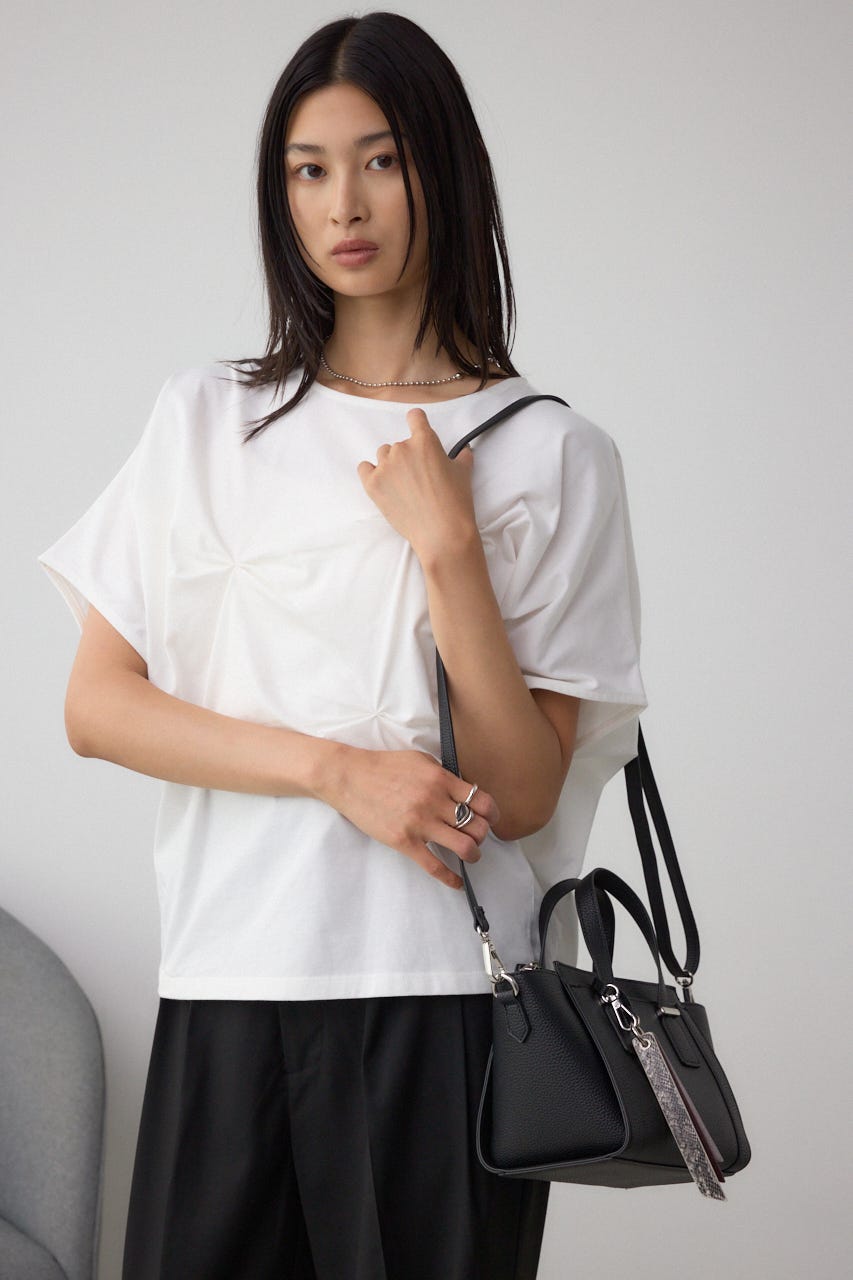 チャームセットトラペイズドバッグ BLK FREE