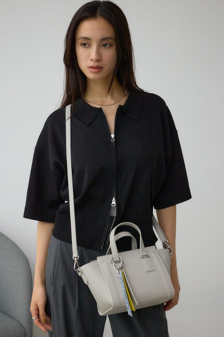 チャームセットトラペイズドバッグ L/GRY FREE